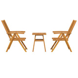 Garden Bistro Set 3 pcs Brown Solid acacia wood - Close-Up Angle