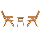 Garden Dining Set 3 pcs Brown Solid Acacia Wood - Close-Up Angle
