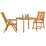 Garden Dining Set 3 pcs Brown Solid acacia wood - Side View