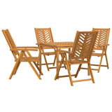 Garden Dining Set 5 pcs Brown Solid acacia wood - Front View