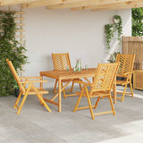 Garden Dining Set 5 pcs Brown 150 x 90 x 74 cm - Top-Down View