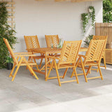 Garden Dining Set 7 pcs Brown 150 x 90 x 74 cm - Top-Down View