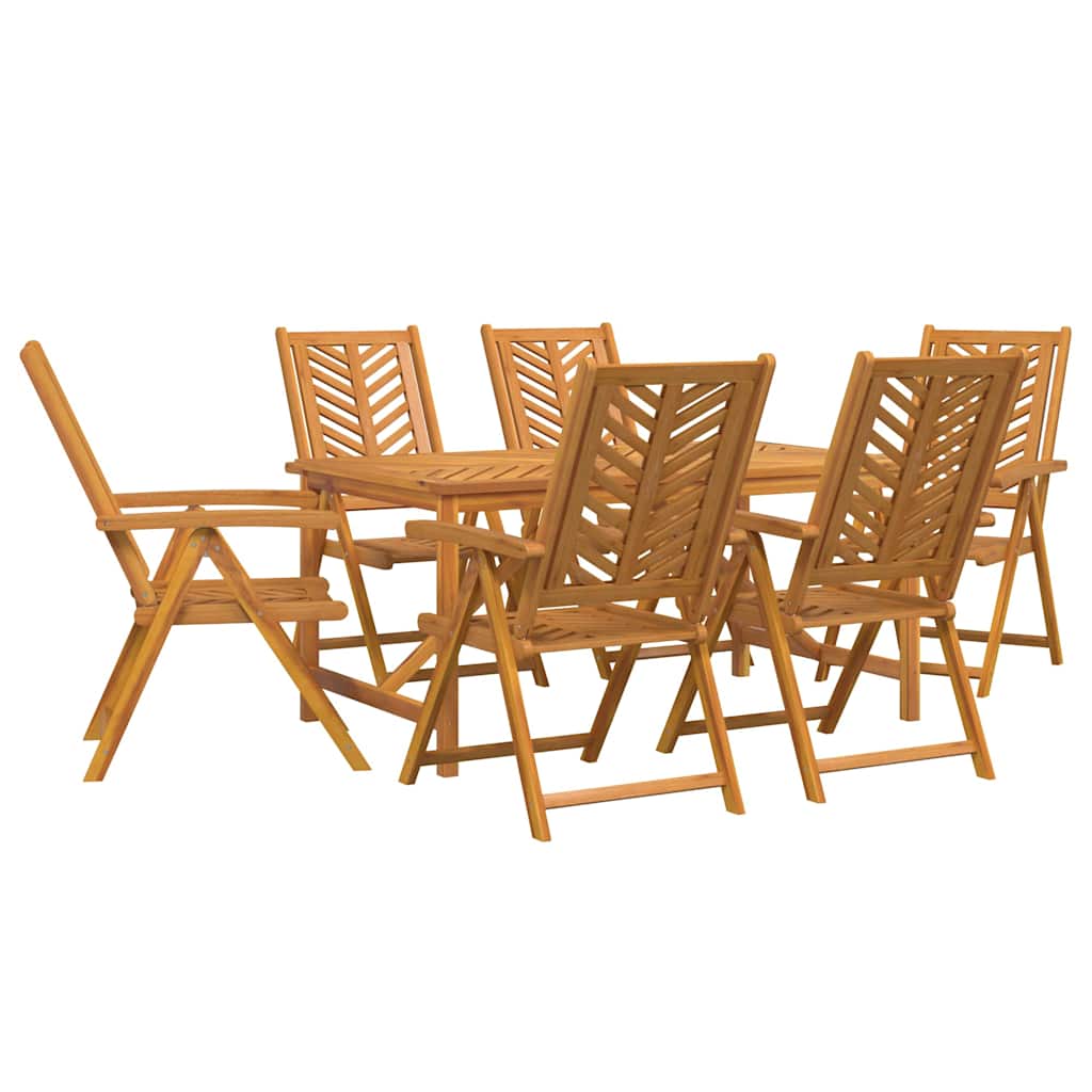 Garden Dining Set 7 pcs Brown 150 x 90 x 74 cm