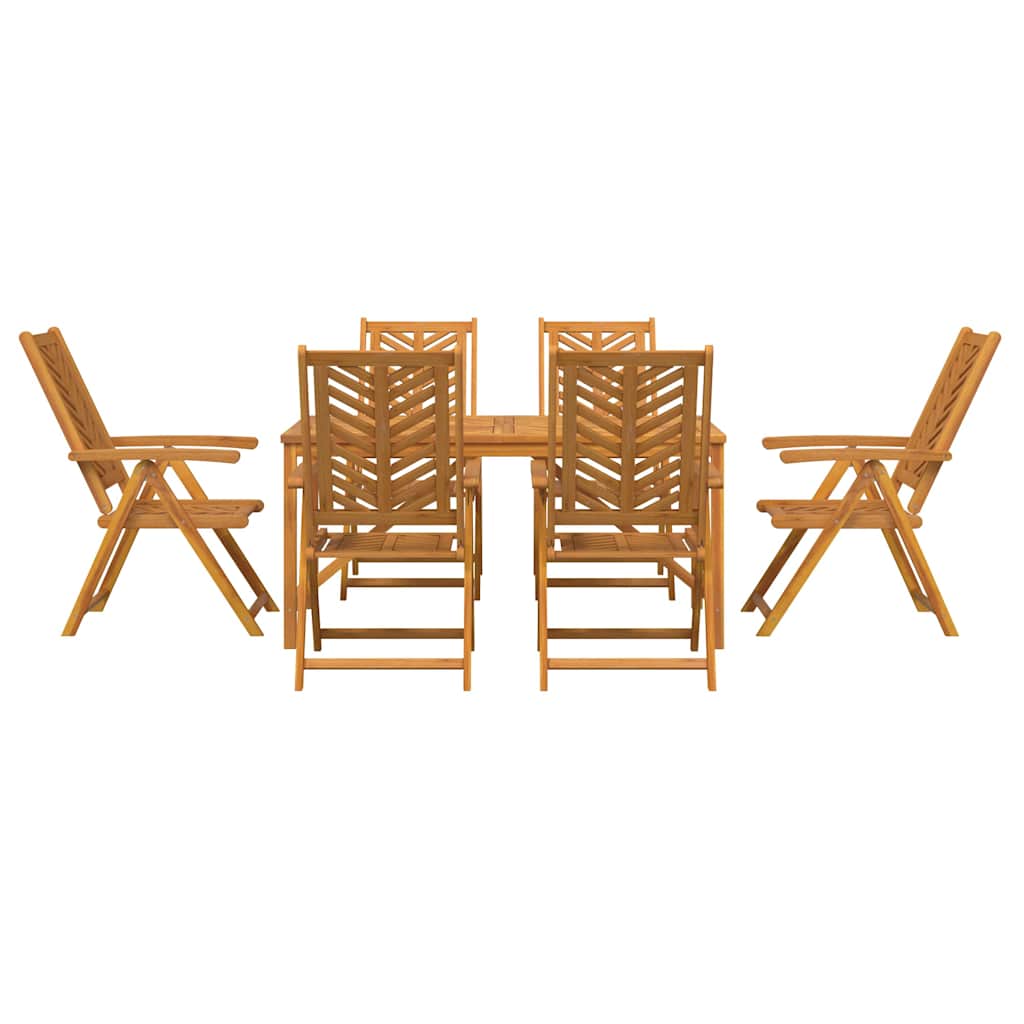 Garden Dining Set 7 pcs Brown 150 x 90 x 74 cm
