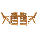 Garden Dining Set 7 pcs Brown 150 x 90 x 74 cm - Close-Up Angle