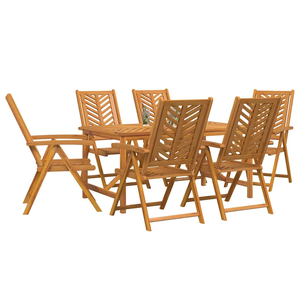 Garden Dining Set 7 pcs Brown 150 x 90 x 74 cm