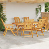 Garden Dining Set 7 pcs Brown 200 x 90 x 74 cm - Top-Down View