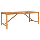 Garden Dining Set 7 pcs Brown 200 x 90 x 74 cm - Rear View