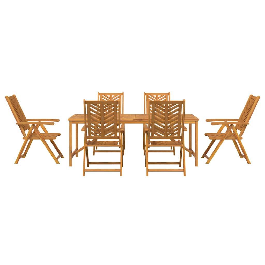 Garden Dining Set 7 pcs Brown 200 x 90 x 74 cm