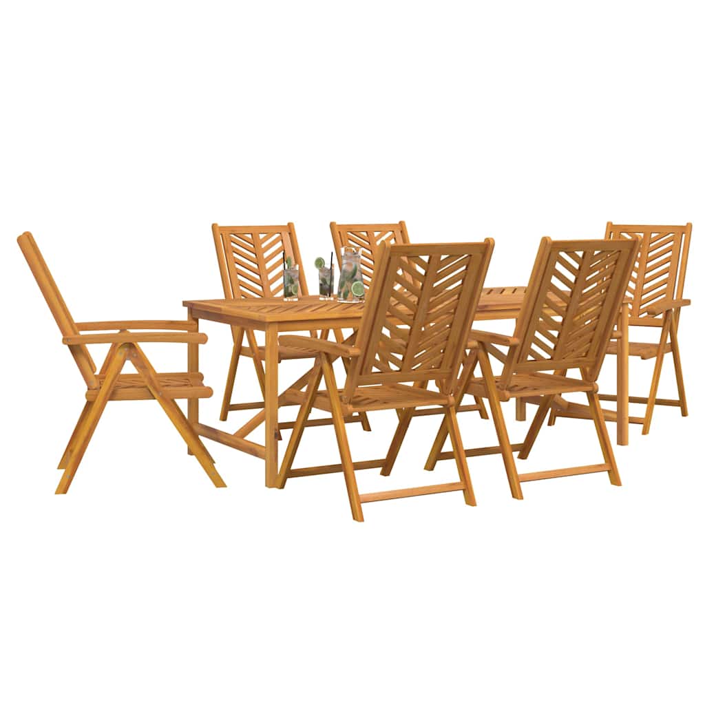 Garden Dining Set 7 pcs Brown 200 x 90 x 74 cm