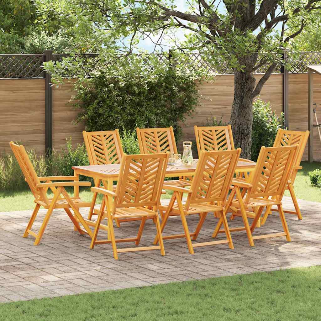 Garden Dining Set 9 pcs Brown 200 x 90 x 74 cm