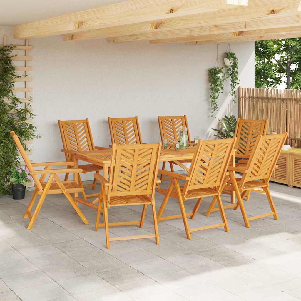 Garden Dining Set 9 pcs Brown 200 x 90 x 74 cm
