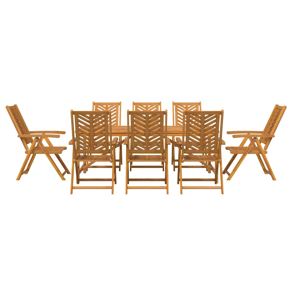 Garden Dining Set 9 pcs Brown 200 x 90 x 74 cm
