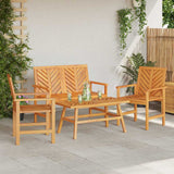 Garden Lounge Set 4 pcs Brown Solid Acacia Wood