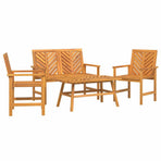 Garden Lounge Set 4 pcs Brown Solid Acacia Wood