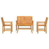 Garden Lounge Set 4 pcs Brown Solid Acacia Wood