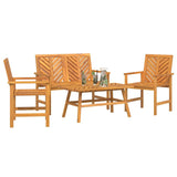 Garden Lounge Set Brown Solid Acacia wood - Side View
