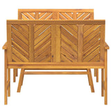 Garden Lounge Set 3 pcs Brown Solid Acacia Wood - Close-Up Angle