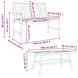 Garden Lounge Set 3 pcs Brown Solid Acacia Wood