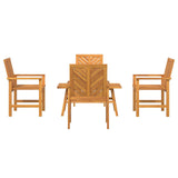 Garden Lounge Set 5 pcs Brown Solid Acacia Wood - Close-Up Angle