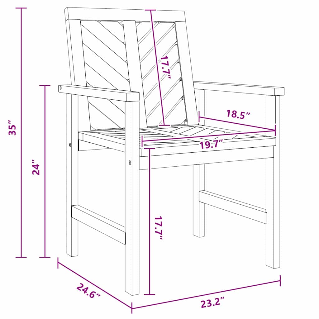 Garden Lounge Set Brown Solid Acacia wood