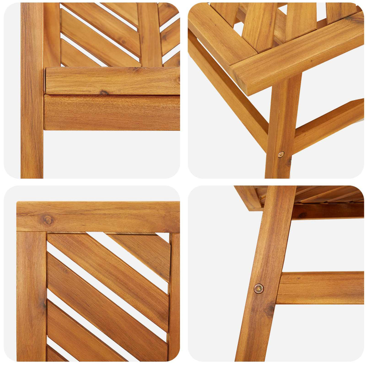 Garden Lounge Set 3 pcs Brown Solid Acacia Wood