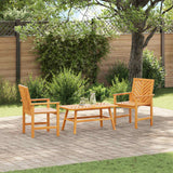 Garden Lounge Set 3 pcs Brown Solid Acacia Wood
