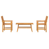 Garden Lounge Set 3 pcs Brown Solid Acacia Wood