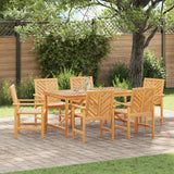 Dining Chair 6 pcs Natural Solid Acacia Wood