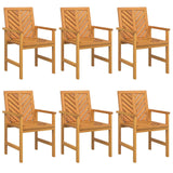 Dining Chair 6 pcs Natural Solid Acacia Wood