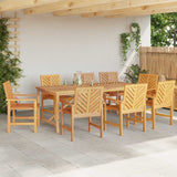 Dining Chair 8 pcs Natural Solid Acacia Wood