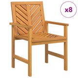 Garden Dining Chairs 8 pcs Brown 59 x 62.5 x 89 cm - Front View