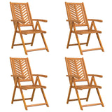 Garden Chair 4 pcs Brown Solid Acacia Wood - Front View