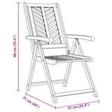 Garden Chair 4 pcs Brown Solid Acacia Wood - Extra Image