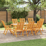 Reclining Chair 8 pcs Brown 57 x 71 x 90cm Wood