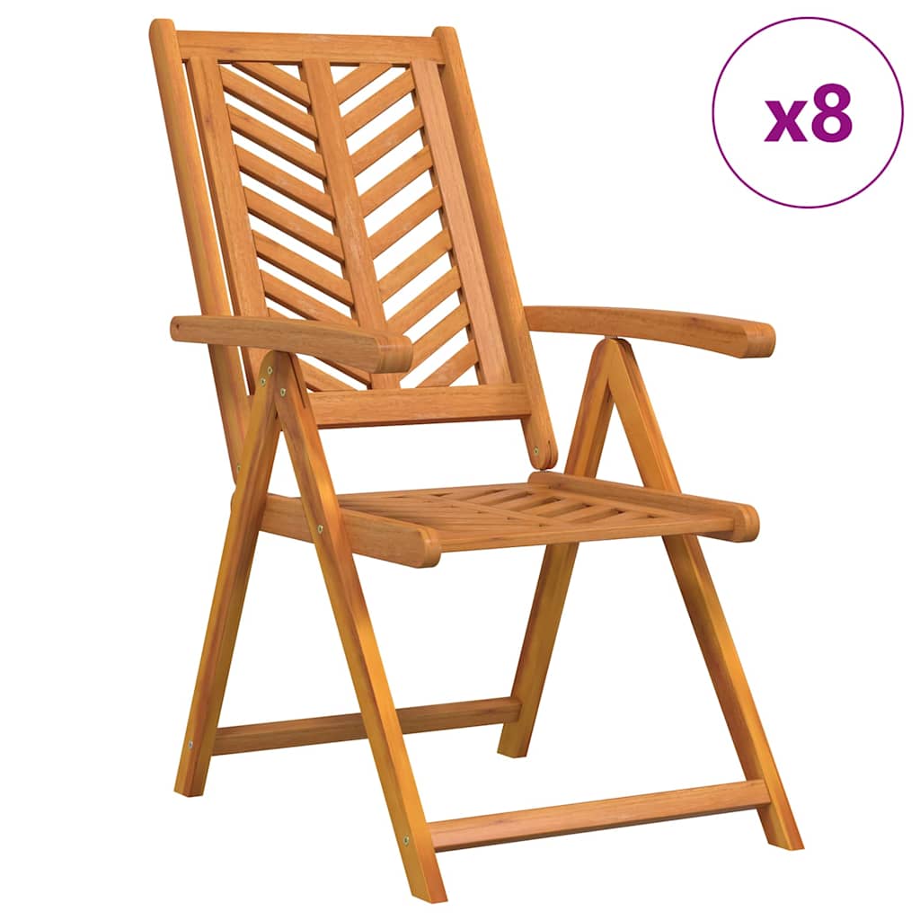 Reclining Chair 8 pcs Brown 57 x 71 x 90cm Wood