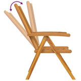 Reclining Chair 8 pcs Brown 57 x 71 x 90cm Wood - Extra Image
