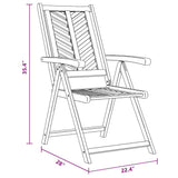 Reclining Chair 8 pcs Brown 57 x 71 x 90cm Wood - Extra Image