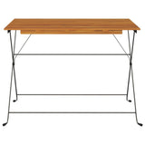 Folding Bistro Table 100x54x71 cm Solid Wood Acacia and Steel - Side View