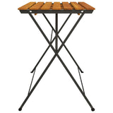 Folding Bistro Table 100x54x71 cm Solid Wood Acacia and Steel - Top-Down View
