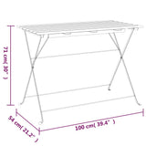 Folding Bistro Table 100x54x71 cm Solid Wood Acacia and Steel - Close-Up Angle