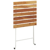 3 Piece Folding Bistro Set Solid Wood Acacia and Steel - Rear View
