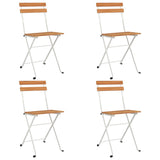 Folding Bistro Chairs 4 pcs Solid Wood Acacia and Steel - Front View