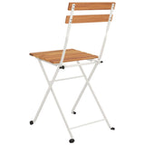 Folding Bistro Chairs 4 pcs Solid Wood Acacia and Steel - Rear View