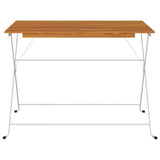 Folding Bistro Table 100x54x71 cm Solid Wood Acacia and Steel - Side View