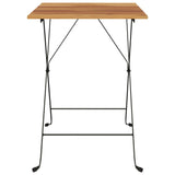 Folding Bistro Table 55x54x71 cm Solid Wood Teak and Steel - Side View