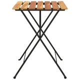 Folding Bistro Table 55x54x71 cm Solid Wood Teak and Steel - Top-Down View