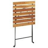 Folding Bistro Table 55x54x71 cm Solid Wood Teak and Steel - Rear View