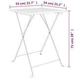 Folding Bistro Table 55x54x71 cm Solid Wood Teak and Steel - Close-Up Angle