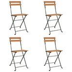 Folding Chairs 4 pcs Solid Wood Teak and Steel
